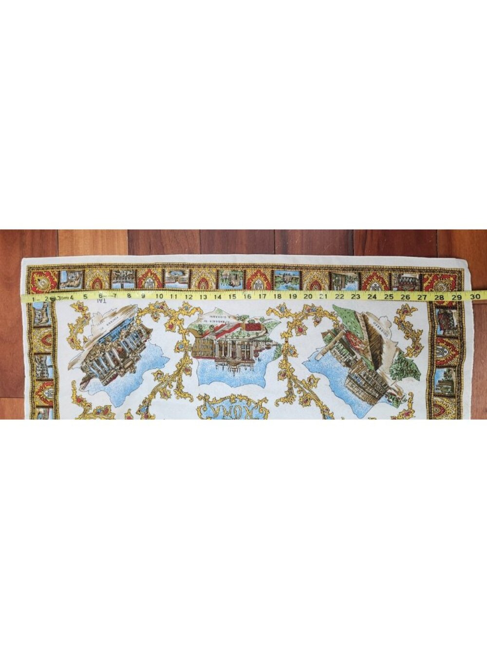 Vintage Roma Italy Scenic Square Scarf Made In Italy 100% Polyester Travel Print - Picture 7 of 9